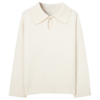 伊芙丽（eifini）伊芙丽新中式盘扣镂空设计感羊毛针织衫上衣女2024春装 米色 160/85CM/M