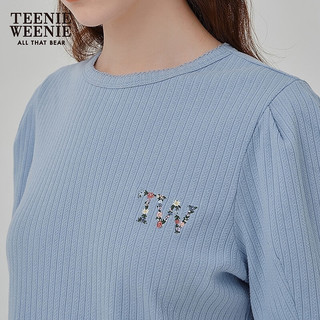 Teenie Weenie小熊连衣裙女2025年夏季新款镂空提花刺绣文艺风短袖裙子