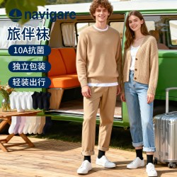 navigare 意大利小帆船10A抗菌防臭中筒男女袜旅行春秋纯色棉袜子