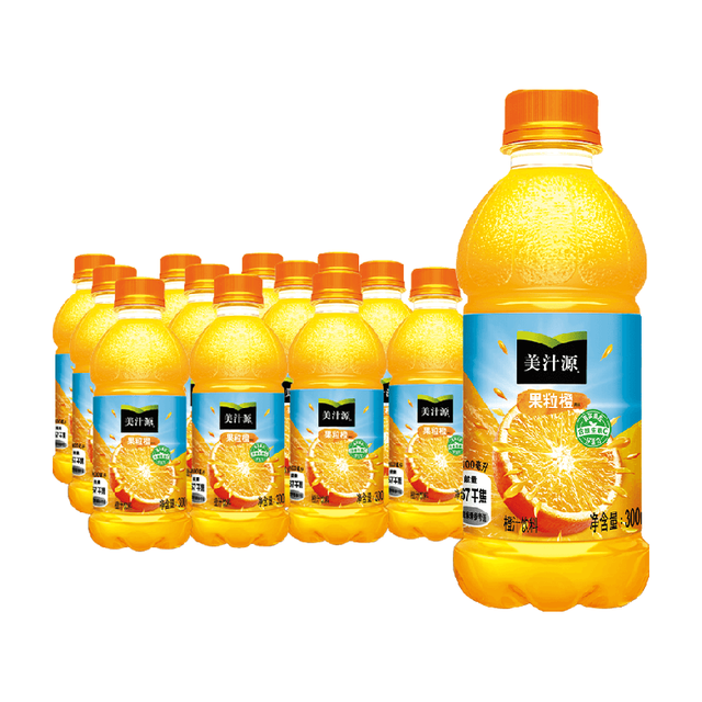 88VIP：美汁源 可口可乐「美汁源」果粒橙果汁/果味饮料橙汁瓶装300ml*12瓶*2箱