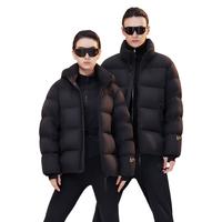 【高梵黑金鹅绒服】机能3.0五格男士冬季短款爸爸羽绒服加厚外套 黑色哑面 S