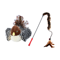 贵为2件套猫玩具发声小鸟+贵为魔力长毛绒逗猫棒