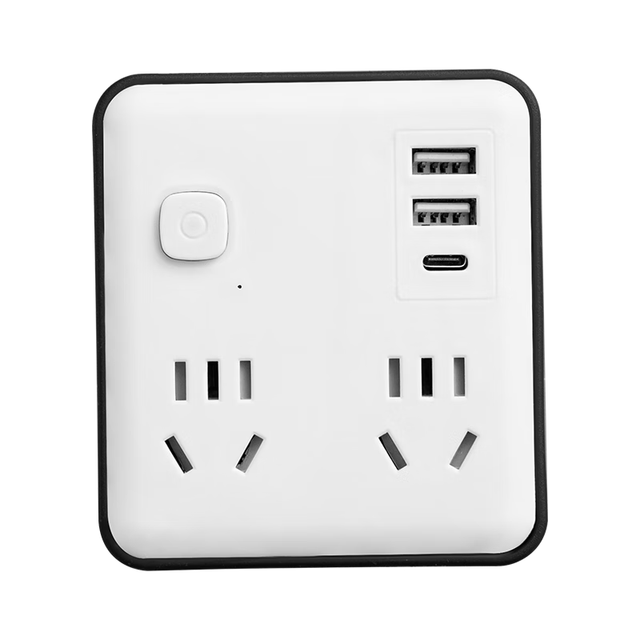 阿乐乐可 纤薄水立方86型多功能转换插座方形转换器扩展插座 USB款白色