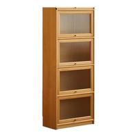  盼居 防尘 实木书柜 玻璃门 置物架