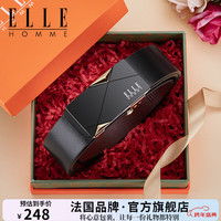 ELLE HOMME 男士皮带男真皮无牙自动扣腰带 金色-902041 130cm