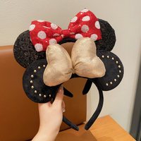 迪士尼发箍儿童米妮大蝴蝶结发卡小女孩米奇头箍在逃公主拍照头饰
