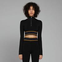 MARNI  黑色高领短款时尚针织衫