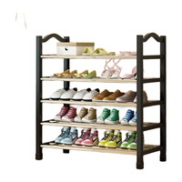 听见时光鞋架门口多层家用简易鞋柜宿舍租房多功能鞋架加宽加粗三层 碳钢+pp【黑色】简易鞋架