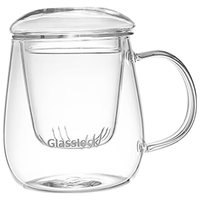 三光云彩 Glasslock 玻璃茶杯男女士茶水分离泡茶杯子花茶杯500ML/BIG-007 【500ml】茶水分离茶杯
