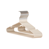 宫薰 衣架挂衣服防滑无痕浸塑衣挂架成人家用加粗大号宿舍晾晒衣撑子20 衣架-奶油白20个装