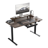 乐歌 电动智能升降桌电脑桌站立办公 黑腿+胡桃木色桌板 1.0*0.6m 环保桌板