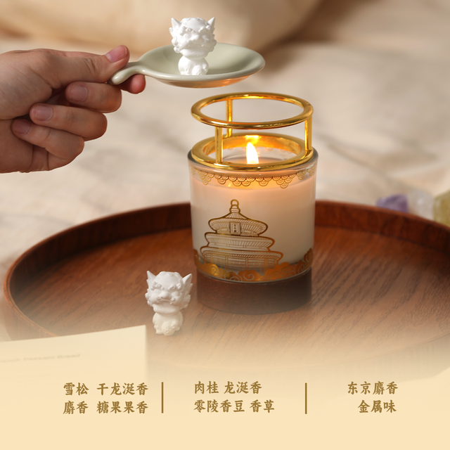 摆件 故宫文创纳福吉娃香薰蜡烛摆件卧室书房通用扩香乔迁礼物伴手礼盒