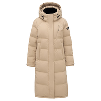 坦博尔连帽羽绒服女长款韩版加厚运动休闲蓄热内里长款冬外套TBF550852J 浅驼色 170/92A