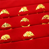 KZD 老凤凰 韩版时尚金女戒 梅花心形戒指 开口铜戒指 女婚庆 女士开口戒指 多款混发 开口可调节