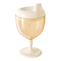 如山儿童高脚杯学饮杯鸭嘴宝宝喝水家用牛奶杯直饮果汁酒杯式奶瓶 【升级PPSU】高脚杯-里瑟米 150ml 高脚杯-樱桃红 150ml