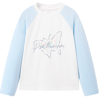 Mini Peace MiniPeace太平鸟童装春新女童长袖T恤FBCPG1344 冰露蓝 110