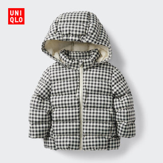 优衣库 婴幼儿宝宝PUFFTECH空气棉服可机洗拉链连帽外套479703 09 黑色 80