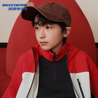 Skechers斯凯奇儿童梭织连帽外套休闲运动童装男女童户外防风上衣P126K005 赛车红 /001W 170