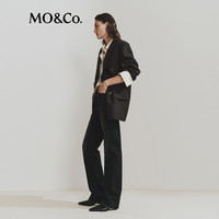 MO&Co.【NOIR系列】西装2025冬绵羊毛毛呢外套垫肩低腰MBE4BLA012 炭黑花灰色 M /165