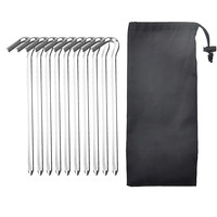 弗露特 户外用品帐篷地钉铝合金地丁防风绳地钉沙滩钉野营配件雪地沙滩营钉 菱形地钉银色10根