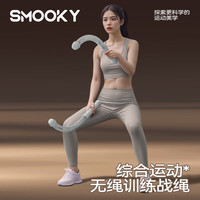 史莫卡 无绳战绳体能训练家用甩绳专业训练臂力肌肉耐力量燃脂健身器材 1对装-烟雨灰/快速燃脂