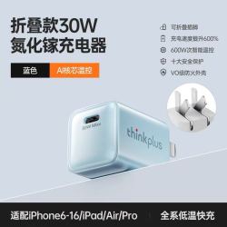 ThinkPad thinkplus 口红电源适配器 Type-C 氮化镓30W 折叠款
