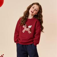 FIVE PLUS 【新年】女童过年服本命年女大童唐装女孩卫衣薄款儿童拜年服