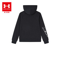 安德玛(Under Armour)童装秋冬连帽儿童卫衣保暖休闲运动百搭印花卫衣 黑色 1