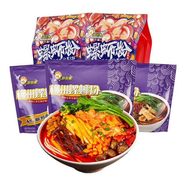 好欢螺 螺蛳粉 原味加辣加臭广西柳州特产螺蛳粉鲜辣酸爽宵夜米粉 加辣加臭400g*2袋+经典原味300g*3袋
