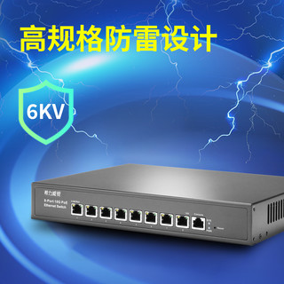  希力威视 链路聚合 8口10G万兆电三层网管POE交换机