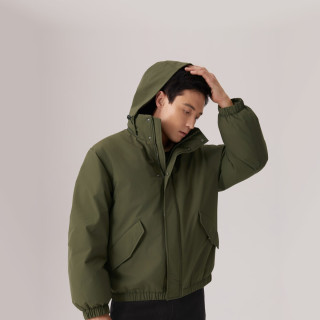 Levi's 同款简约休闲轻薄防寒舒适保暖羽绒服休闲外套 深绿色 2XL 女生拍小一码