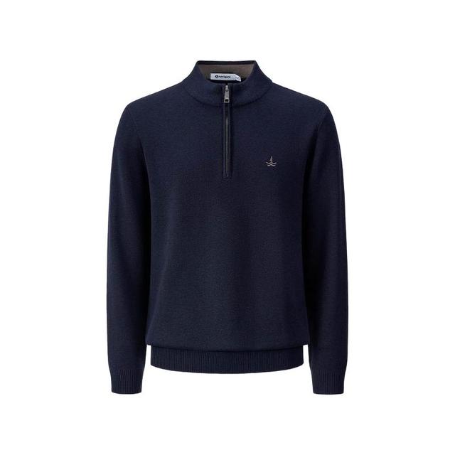 今日必买：navigare 意大利小帆船半开领针织衫男士秋冬通勤加绒毛衣