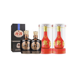汾酒 1915巴拿马20 53%vol 清香型白酒 475ml*2+郎酒 红花郎15 53%vol 500ml*2
