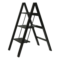 長谷川梯子家用人字梯多功能折叠梯加厚加宽踏板三步梯TTE-3BK日本品牌