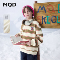 马骑顿(MQD)MQD男大童冬季学院风经典条纹加绒半高领卫衣 彩条 1