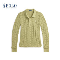 Polo Ralph Lauren 拉夫劳伦 女装 26年早春修身版绞花结棉长袖Polo衫 300-浅橄榄绿 XS