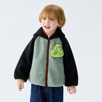 马拉丁 儿童棉服25冬新款男女小童撞色大象仿羊羔毛外套夹克