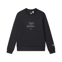 FILA 斐乐女子套头卫衣2025春运动简约基础针织上衣 深黑-BK 170/88A/L