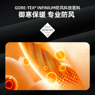 诺诗兰（NORTHLAND）【埃达克】GTX白标软壳裤抓绒秋冬户外男士防风保暖NXPEH5747Z 纯黑色（部分批次盾牌标在右侧，） 180