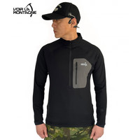 LA SANTA CROXXVoirLaMontagne见山男B3半拉炼套头保暖抓绒衣2.0排汗透气抗静电 炭黑色 L_(65-70kg)