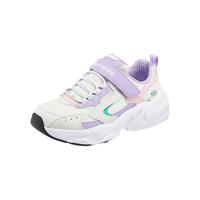 Skechers斯凯奇儿童鞋男女童鞋四季休闲运动鞋耐磨跑步鞋405304L/303967L 女童/白色/薰衣草色/WLV 34
