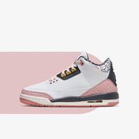耐克(NIKE)Air Jordan 3 GS AJ3白黑 樱花粉 大童/女子篮球鞋 441140-100 GS/大童款 36.5