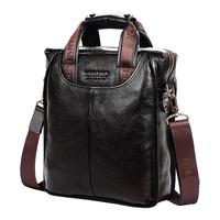 波斯丹顿 头层牛皮男单肩包商务公文包男士手提包包竖款休闲斜挎包