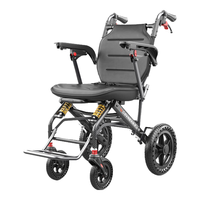 康倍星轮椅轻便折叠老人手推车小型便携式旅行老年残疾人代步车ZK 豪华款+可坐助行器/轮椅+悬挂减震+带拉杆ZK