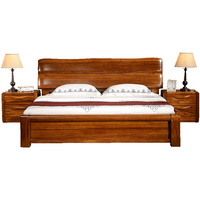 果真 乌金木实木床现代中式主卧双人床家用简约1米8大床高端卧室家具 上风上水系列