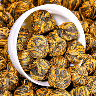 飘香韵云南滇红茶滇红龙珠 2025新茶 凤庆红茶特级茶叶 手工红绣球罐装 滇红功夫绣球500g