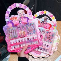 铭殿阁 儿童指甲贴片无毒无味叶罗丽女童贴钻小孩美甲套装全套女玩具贴纸