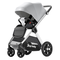 ANGI BABY婴儿车可坐可躺婴儿推车高景观宝宝手推车双向轻便带减震遛娃 星钻灰【舒适座舱+避震橡胶轮】 双向高景观0-3岁婴儿车一体座舱