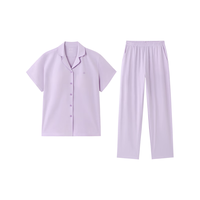 全棉时代女士睡衣【7A抗菌带杯垫】软弹针织家居服 【女款-带杯垫】树莓紫 2XL