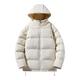 真维斯 连帽加厚棉服 情侣款 米白 XXL